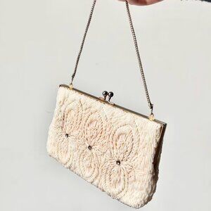Vintage Seed Bead and Rhinestone Evening Bag